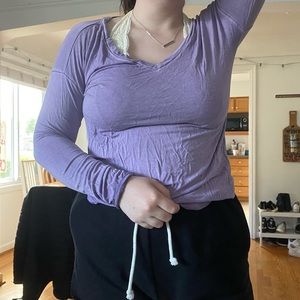 American Eagle Purple Long Sleeve Shirt